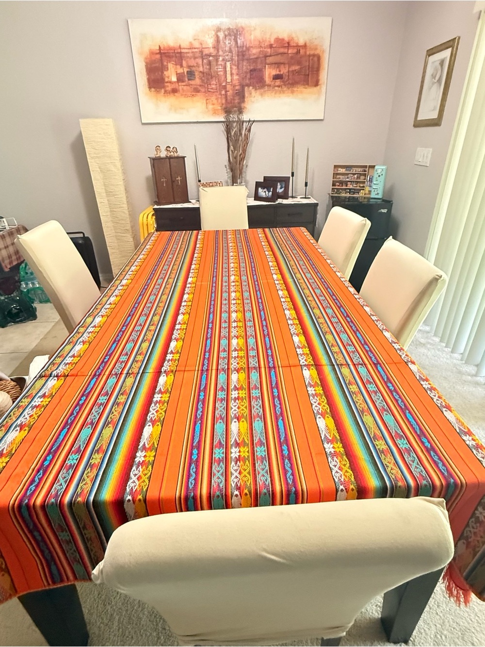 Vibrant Multicolor Striped Fabric